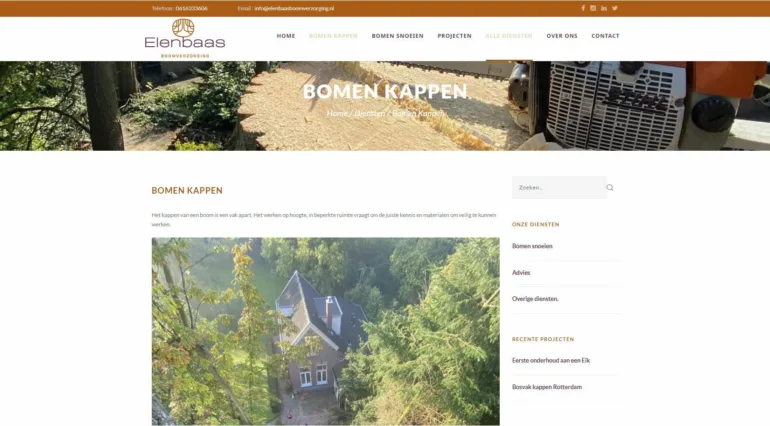 Elenbaas Boomverzorging portfolio webburo spring horizontaal 2