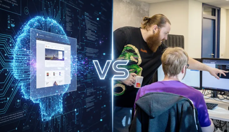 De afbeelding voor de blog Een website laten maken door AI of door Webburo Spring? van Webburo Spring BV