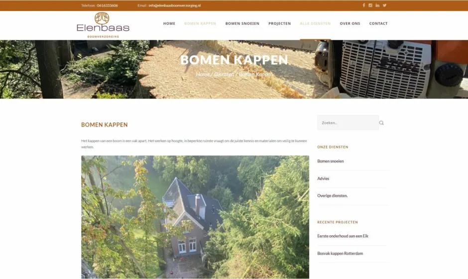 Elenbaas Boomverzorging portfolio webburo spring horizontaal 2