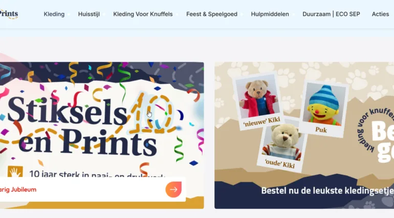 Stiksels en Prints homepagina portfolio door Webburo Spring breed1